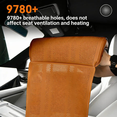 Premium White Leather Leg Support Extender For Mini John Cooper Works Electric 2025, breathable holes for ventilation.