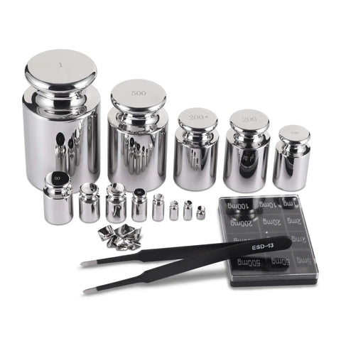 Pro Grade Calibration Weight Kit 25 Piece Set 1Mg To 1Kg Stainless Steel For Analytical Balance And Digital Scales Lab Education