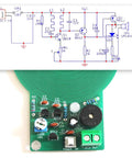 Circuit diagram and components of DIY Electronics Soldering Practice Kit For Metal Detector Projects And Teaching Supplies DC 3V To 5V Power Hands On Soldering Hobby Kit For Classrooms And Makerspaces Beginner Friendly Solder Practice.