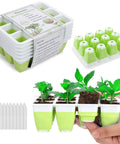 Reusable Seed Starter Kit With 72 Cell Silicone Seedling Trays Flexible Pop Out Cells for Indoor Gardening with seedlings