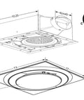 Diagram of the Adjustable 50 80 110 CFM Quiet Bathroom Ventilation Fan Energy Star Certified 0.4 Sones HVI Listed