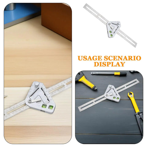 Pro Grade Stainless Steel Angle Ruler And Carpenter Square for woodworking and material cutting on wooden boards