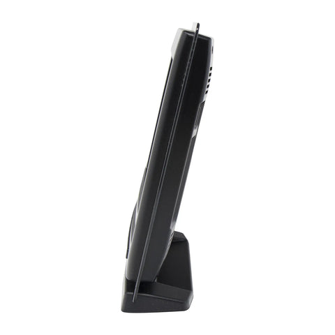 Side view of Must Have Add On Display For 5 In 1 Weather Sensors, Multi Room Weather Station Accessory With Rain Accumulation Data Today All Time By Year And By Month Sensor Not Included showing slim profile on stand.