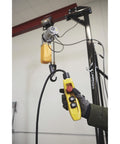 Electric Hoist For One Ton Load, Nine Point Eight Feet Lift, 110V Power, Remote Control With Emergency Stop in workshop