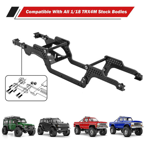 Beefed-Up Universal LCG Carbon Fiber Chassis Frame Kit For 1/18 TRX4M Defender Bronco K10 F150 RC Cars Upgrade Part overview