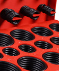O-ring kit in red plastic organizer with black Buna-N rubber rings in multiple sizes