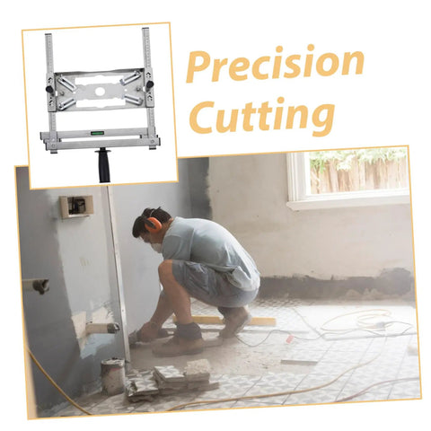Heavy Duty Adjustable Cutting Machine Support Frame With Edge Guide Positioner for a tradesperson cutting wood accurately.