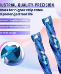 Up And Down Cut Compression Bit For CNC Router One Eighth Inch Shank One Eighth Inch Spiral Cutting Diameter with nano blue coating
