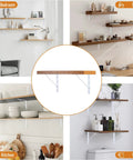 Heavy Duty 10 X 8 Inch Metal Shelf Brackets 90 Degree L Shaped Wall Mounts For Floating Shelves White Rust Resistant