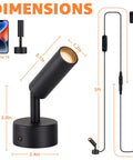2 Pack Dimmable LED Uplights For Indoor Use With 10 Ft Cord Adjustable 3000K 4000K 5000K Color Temperature great with dimensions