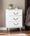 White dresser with Four Piece 6 Inch Center Hole Pull Handles Set In Zinc Alloy Rustic Vintage Drop Down Bail Swing Dresser Pulls.