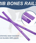 Rib Bones Rails For Skateboards, durable purple ABS plastic, set with screws, shown with smooth finish, enhancing control.