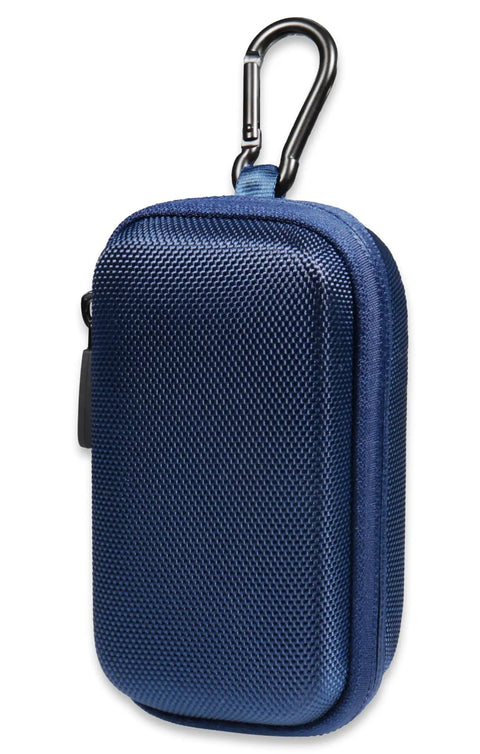 Rugged Protective Case For Bosch GLM100-23 100ft Laser Measure With Backlit Display, Lightweight Yet Tough, Semi Hard Shell Guards Against Drops And Scratches, Keeps Your Laser Measure Safe And Organized On The Job. Blue PEVA semi-hard shell case with carabiner clip