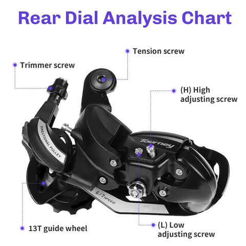 Rear Dial Analysis of Rear Derailleur RD TY500 6 And 7 Speed Direct Mount For Folding And Mountain Bikes With Crisp Shifts