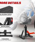 Heavy Duty 1000Lbs Dirt Bike Stand And Powersport Hydraulic Jack For Maintenance, Stable Garage Ready Motorcycle Lift Center Stand With Steel Construction