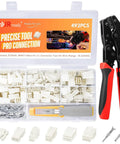 Badass Mini Fit Jr Connector Kit With Quick Crimping Tool And Pin Extractor For Smooth 18 To 24 Awg Wiring Runs, 492 pcs set.