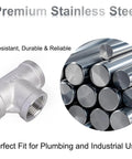 Three Quarter Inch NPT Tee Stainless Steel 304 Female Pipe Fitting, Three Way Cast Hose Fitting For Gas Oil Water Lines, Pack Of Two