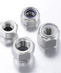 M8 Self Clinching Nuts 304 Stainless Steel Self Lock Nylon Insert Hex Nut 50 Pack, hex nuts with nylon insert visible