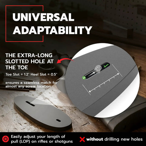 Stock Spacer For Shotgun Or Rifle Increases Length Of Pull And Improves Stock Fit With Universal Grind To Fit Half Inch Thick