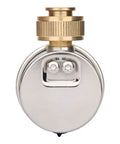Rear view Glycerine Filled 2 Inch Stainless Steel Water Pressure Test Gauge With Big Dial Readout 0 to 200 PSI and KPa.