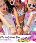 Fifty Plus Piece DIY Wristbands And Purse Kit For Girls with colorful charm wristbands