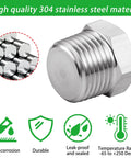 Outer Hex Head Pipe Plug Fitting 3 By 8 NPT Male Stainless Steel 304 Pack Of 4, corrosion resistant, leak-proof design