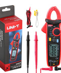Red Digital Clamp Meter For AC DC Current Voltage Resistance And Capacitance With Data Hold Pro Grade Precision