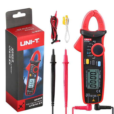 Red Digital Clamp Meter For AC DC Current Voltage Resistance And Capacitance With Data Hold Pro Grade Precision
