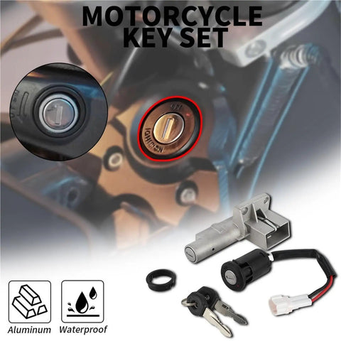 Durable Motorcycle Ignition Switch Replacement For Off Road Electric Bikes And E Bikes Easy Start Button shown in aluminum set