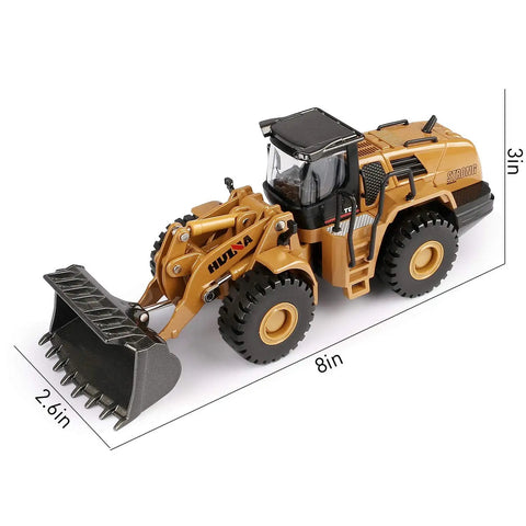 1/50 Scale Diecast Four Wheel Loader Toy Metal Construction Equipment Bulldozer Model For Kids Realistic Details