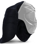 Welding Helmet Cover And Helmet Bib Set With Press Fit Neck Seal For Safety Flame Retardant Fabric Keeps Sparks Off And Protects Your Neck Durable Universal Fit For Most Helmets Classic Black side view