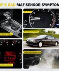 Acura Mass Air Flow MAF Sensor Replacement For ILX MDX RDX RL Civic Accord Odyssey Pilot And More OE Style Upgrade With Easy Install For Your Ride Premium Performance Sensor 37980 RNA A01 37980 RAD L11 MAF0033 bad MAF symptoms chart