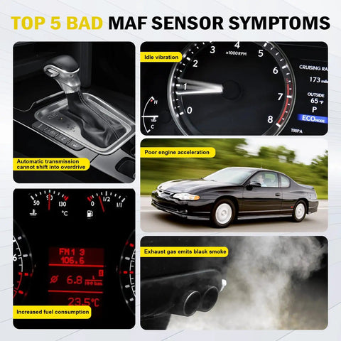Acura Mass Air Flow MAF Sensor Replacement For ILX MDX RDX RL Civic Accord Odyssey Pilot And More OE Style Upgrade With Easy Install For Your Ride Premium Performance Sensor 37980 RNA A01 37980 RAD L11 MAF0033 bad MAF symptoms chart
