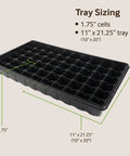 72 Coconut Coir Seed Starter Pellets Kit With Humidity Dome And Watertight Tray 35mm Peat Free Pellets tray sizing diagram.