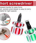 Sturdy Stubby Screwdriver Set for Sewing Machines 4 Piece Mini Short Screwdrivers With Flat Head and Phillips Head Tiny Tools