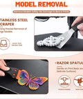 Ultimate All In One 50 Piece 3D Printer Tool Kit with stainless steel scraper and razor spatula for model removal.