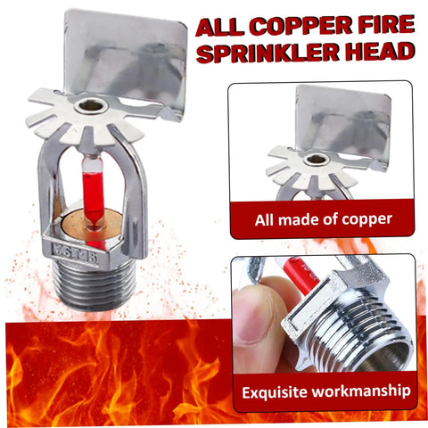 Top Notch Quick Response Fire Sprinkler Head Pendent Design Rated 155 Degrees Fahrenheit With Standard One Half Inch Thread crafted in copper, showcasing its red trigger.