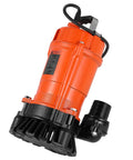 Beast Submersible Trash Pump 2000 GPH at 120V with cast iron body, 2 inch discharge, black base, handle for easy carrying.