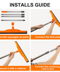 Assembly guide for Heavy-Duty Floor Squeegee With 62-Inch Adjustable Handle And EVA Foam Blade for concrete and hard floors