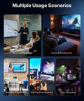 Dope Wireless HDMI Transmitter And Receiver Extender Kit With LED Screen, 656 Ft Range, multiple usage scenarios illustration