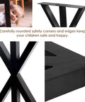 Beefy Black Metal Legs 28x24 Heavy Duty Industrial For Coffee And End Tables with rounded corners detail