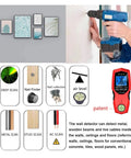 Heavy Duty Digital Wall Stud Finder With Bright Backlit Display For Dead On Ac Cable Scan Metal Pipe Locate And Wood Joist Detection Zero Hassle Design That Turns Demo Work Into A Total Breeze shown with drill and scanning features.
