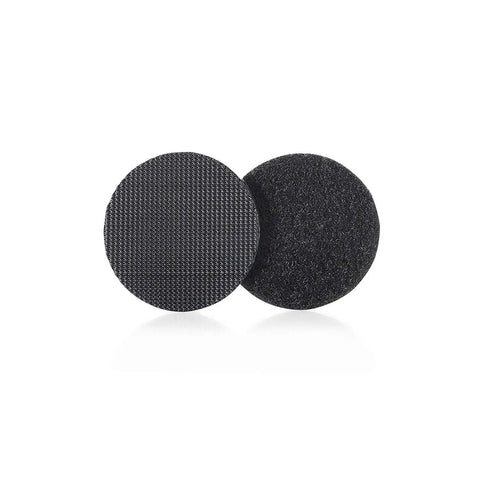 Heavy Duty Industrial Hook And Loop Fasteners With Rock Solid Adhesive Backing Water Resistant Sticky Pads For Indoor And Outdoor Use Tough circular disc strips in black.
