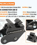 Quick Change Hitch Attachments For Mini Excavators Up To 3 Tons, close-up view, steel construction, dimensions listed.