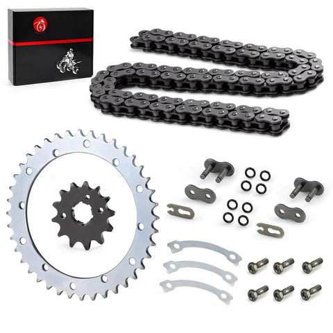 Heavy Duty O Ring Drive Chain And Drive Sprockets Kit For Warrior 350 YFM350X ATV 1989 2004 Gray Includes 520 O Ring Chain 40T Rear Sprocket And 13T Front Sprocket Replacement