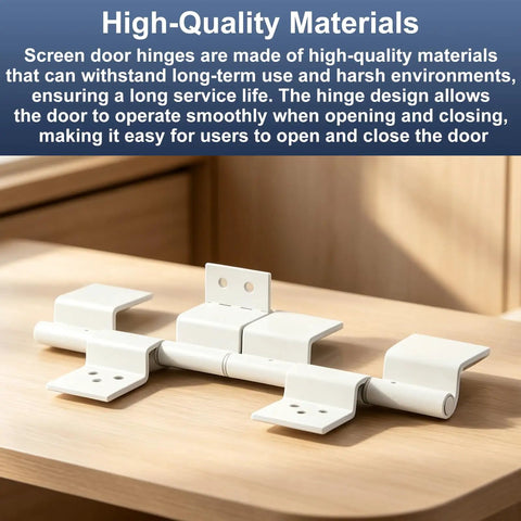 Heavy Duty Beefed Up RV Door Friction Hinges Compatible With Lippert Entry Doors For 5th Wheel Travel Trailers And Motorhomes Road Ready Camper Replacement Hardware With Slick Smooth Swap All Weather Tough displayed on wood surface.