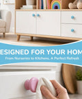 Six Pack Round Wooden Cabinet Knobs In Crisp White With Trimmable Screws For Zero Fuss Dresser And Closet Swaps That Straight Up Deliver The Goods And Keep Things Looking Sharp, viewed on a modern dresser.