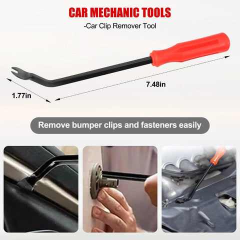 Car clip remover tool from 26 Piece Car Tool Kit With Long Reach J Hook Magnetic Pickup Tool Light And Air Wedge For Interior Trim Removal