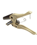 Beefy Heavy Duty Steel Duct Cutter With Smooth Burr Free Cut, handheld tool with improved blade design, shown in open position