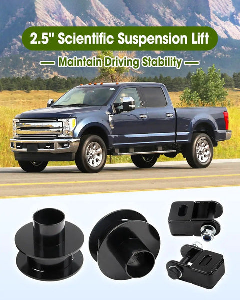 2.5 Inch Front Leveling Kit For Ford F250 F350 Super Duty 4X4 Heavy Duty Suspension Lift System with steel spacers and mounts